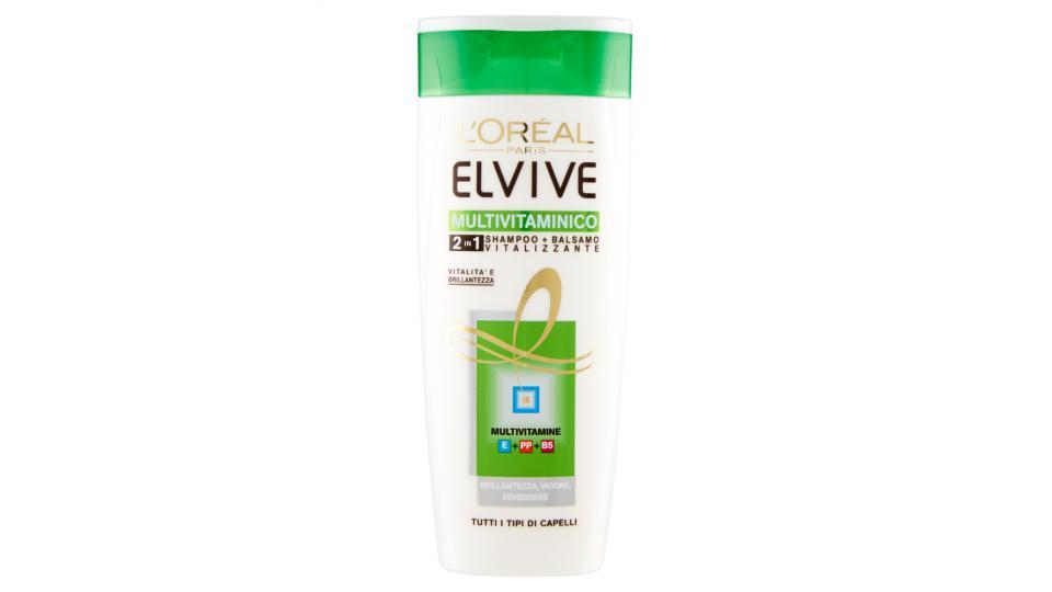 Elvive Multivitaminico 2in1 shampoo + balsamo vitalizzante tutti i tipi di capelli