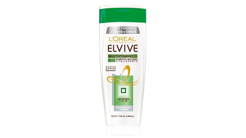 Elvive Multivitaminico 2in1 shampoo + balsamo vitalizzante tutti i tipi di capelli