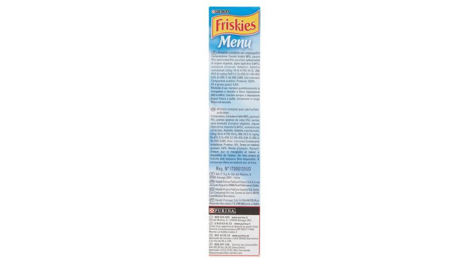 PURINA FRISKIES Pappagallini Menu Complete Antiox Complex Prebiotic