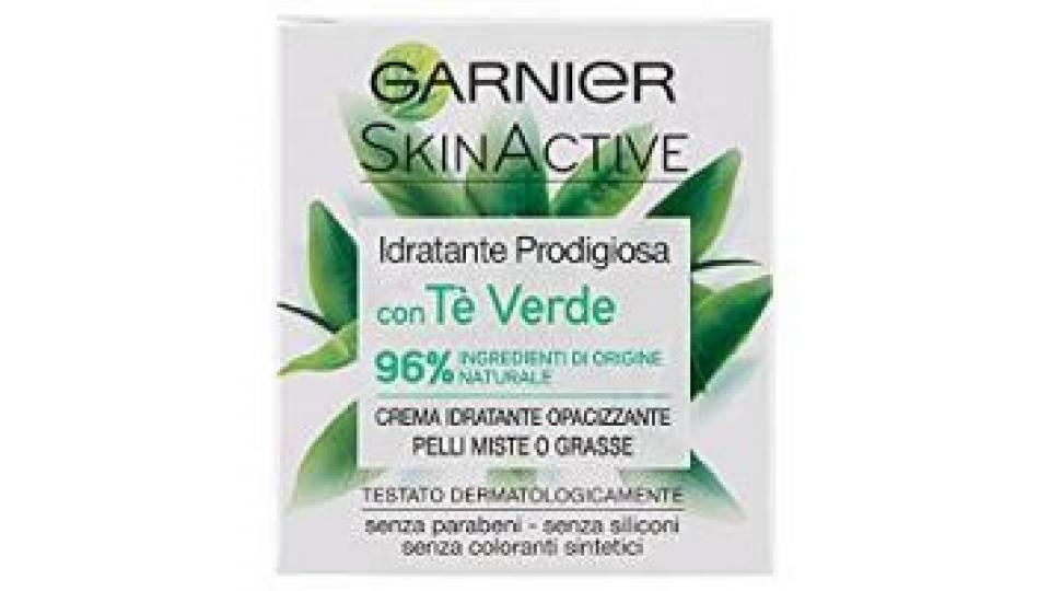 Garnier Idratante Prodigiosa con Tè Verde - Crema viso idratante opacizzante per pelli miste