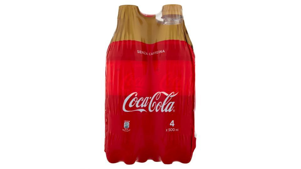 Coca-Cola senza caffeina bottiglia di plastica da 500ml confezione da