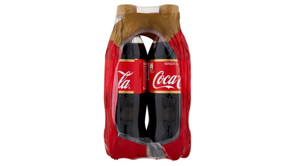 Coca-Cola senza caffeina bottiglia di plastica da 500ml confezione da