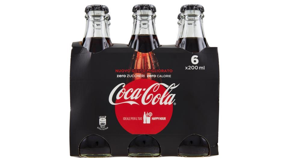 Coca-Cola Zero Zuccheri Zero Calorie bottiglie di vetro da 200 ml confezione da