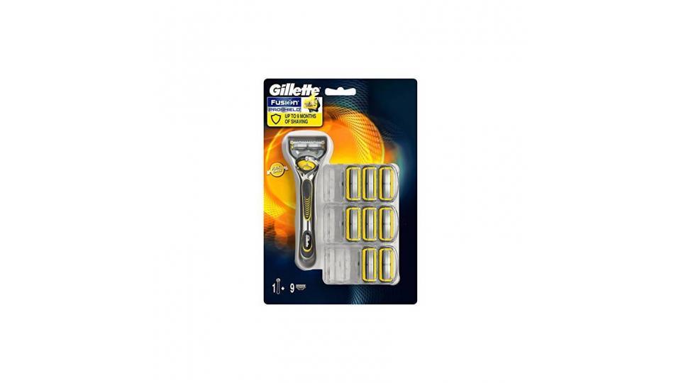 Gillette Fusion ProShield Lamette di Ricambio, 9 Testine, con Manico