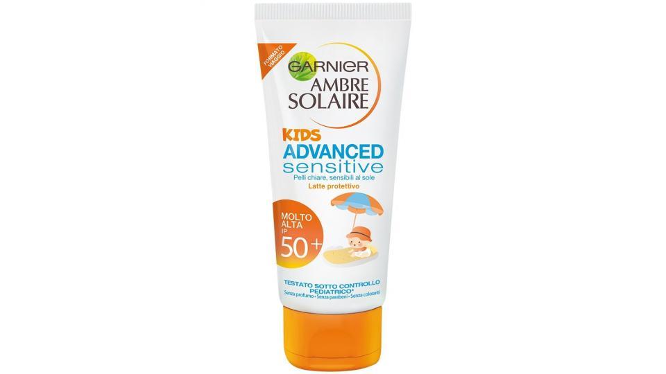 Garnier Ambre Solaire Advanced Sensitive Kids Protezione Solare per Bambini Latte Protettivo IP 50+