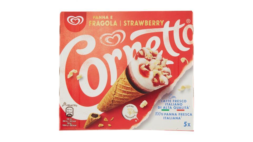 Cornetto Algida Panna e Fragola