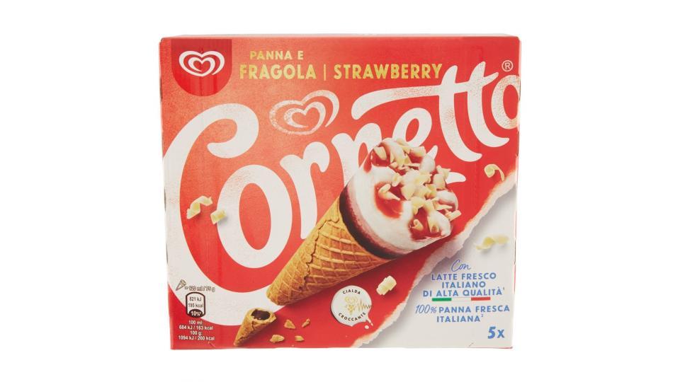 Cornetto Algida Panna e Fragola