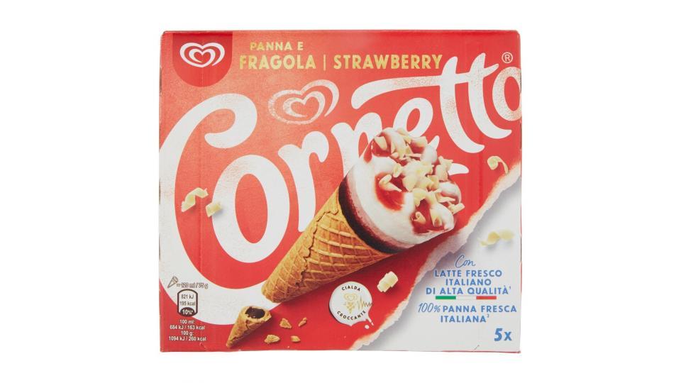 Cornetto Algida Panna e Fragola