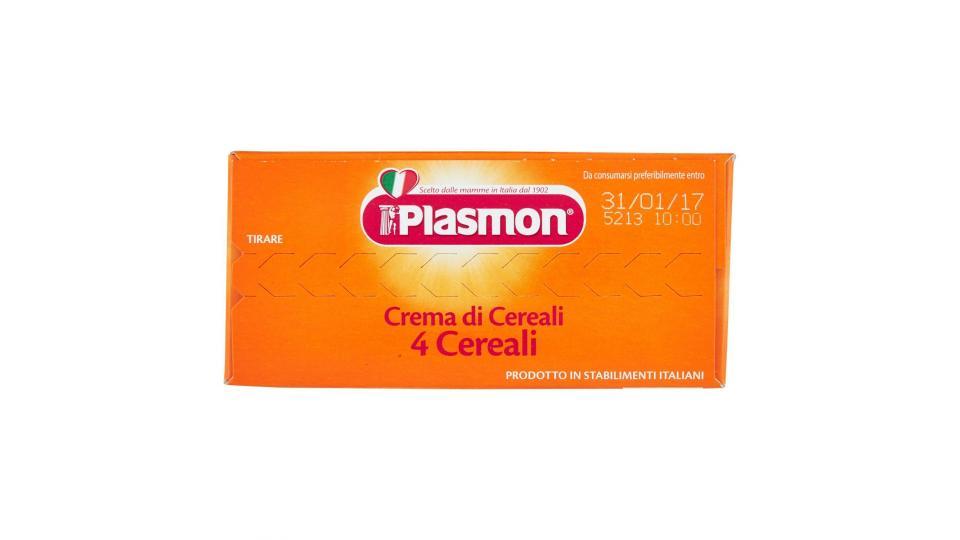 Plasmon - Crema di cereali, 4 Cereali, Indicato dal 4⁰ Mese Compiuto
