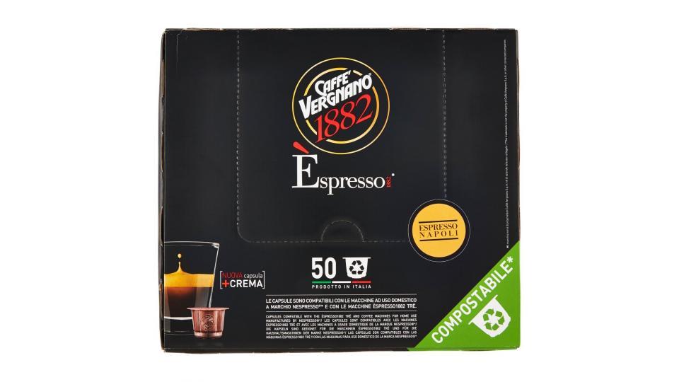 Caffè Vergnano 1882 Èspresso1882 Napoli - 50 Capsule - Compatibili Nespresso
