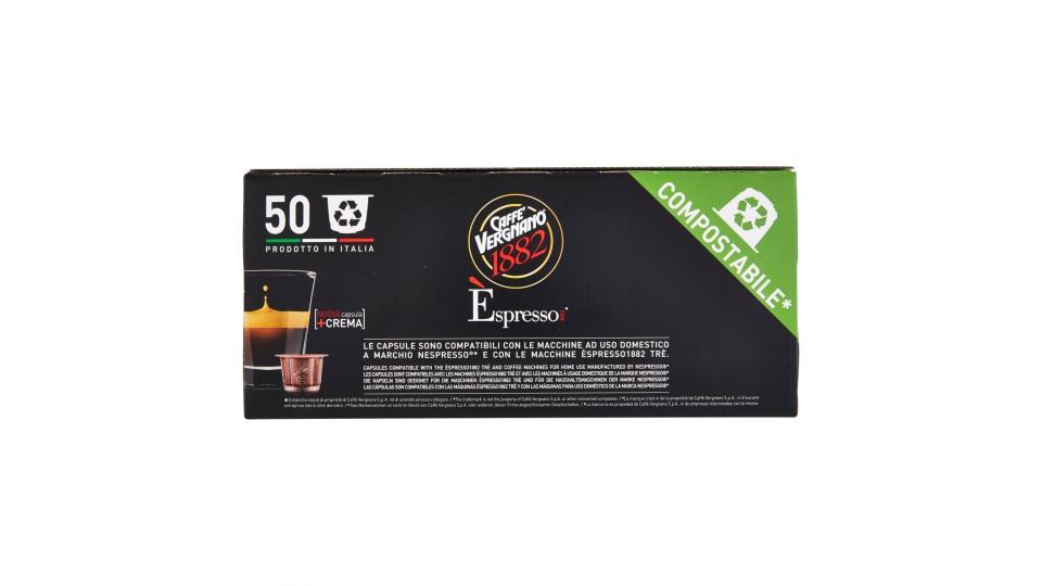Caffè Vergnano 1882 Èspresso1882 Napoli - 50 Capsule - Compatibili Nespresso