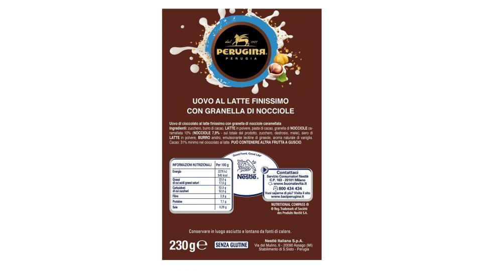 PERUGINA Uovo di cioccolato al latte con granella di nocciole con sorpresa