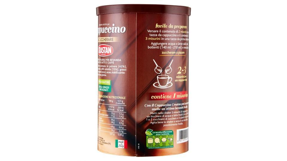 Crastan - Preparato Solubile per Cappuccino, per 20 Tazze, senza Grassi idrogenati