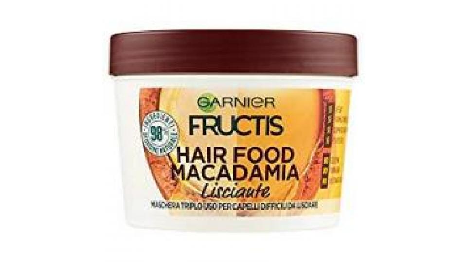 Garnier Fructis Hair Food Macadamia - Maschera 3in1 per capelli difficili da lisciare
