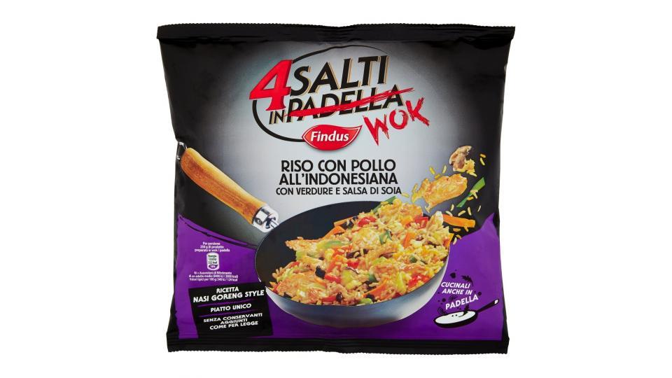 Findus 4 Salti in Padella Wok Riso con Pollo all'Indonesiana con Verdure e Salsa di Soia