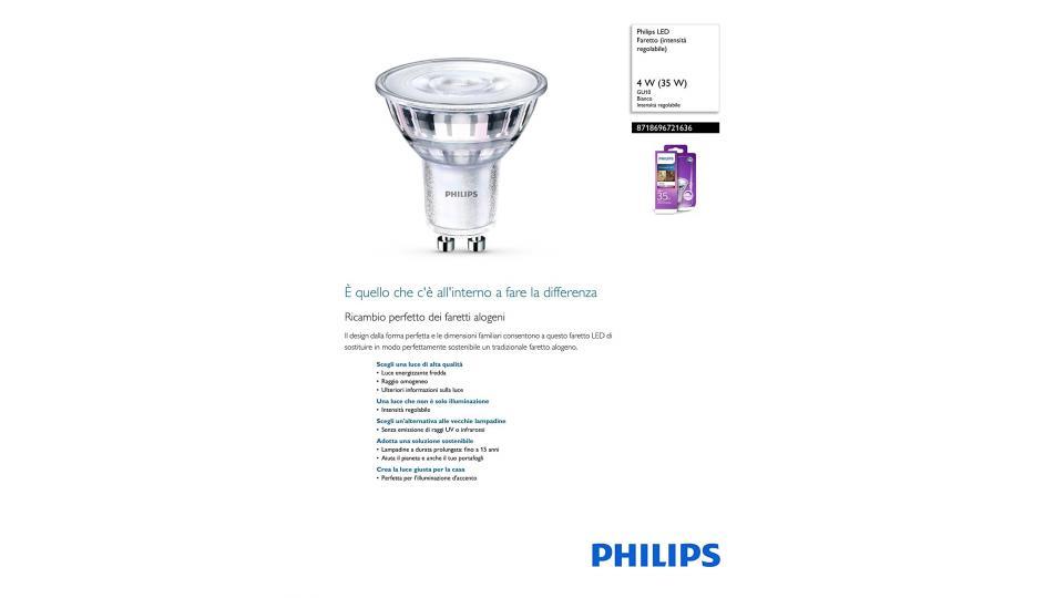 LAMPADINA LED faretto vetro 35W GU10