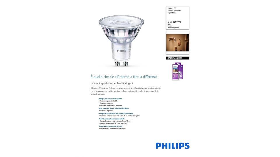 LAMPADINA LED faretto 5.5W GU10