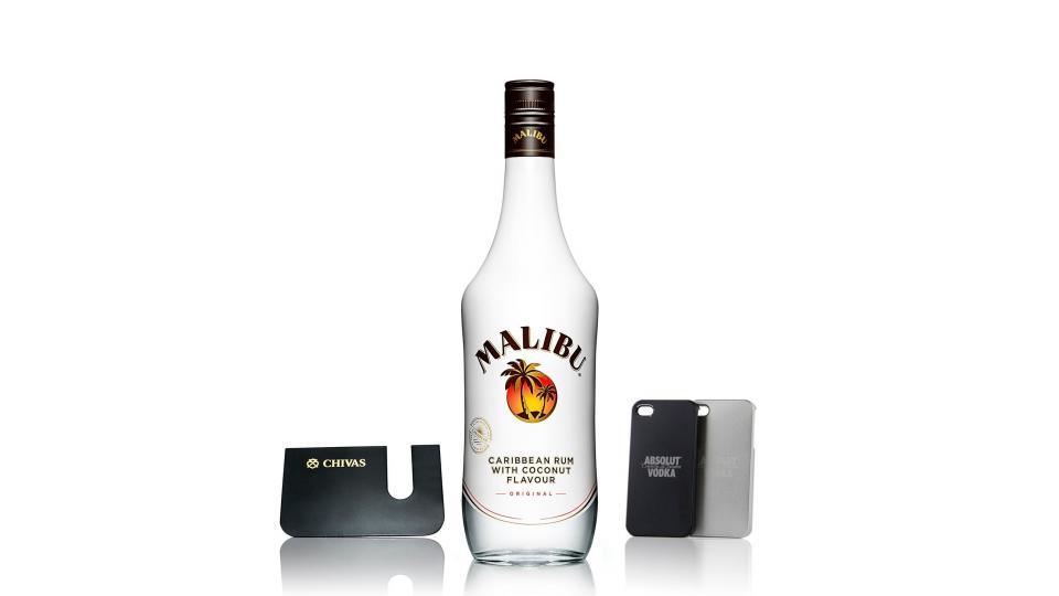 Malibu Caribbean rum with coconut flavor