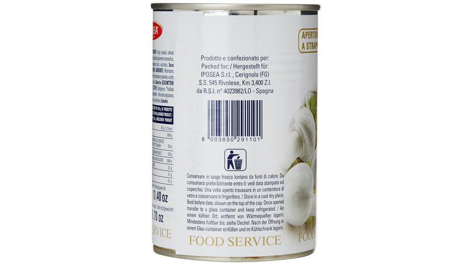 Iposea - Funghi Tagliati, Al Naturale - 12 pezzi da 380 g [4560 g]