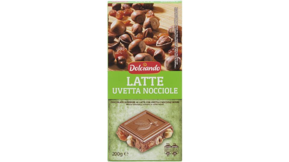 Tavolette Cioccolato Latte Nocciole e Uvetta