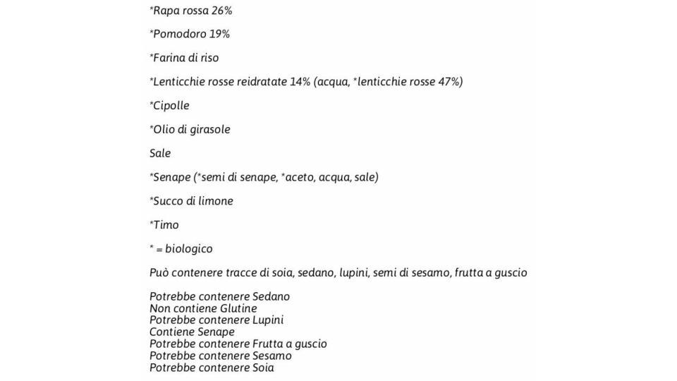 Bio Medaglioni Rapa Rossa & Lenticchie