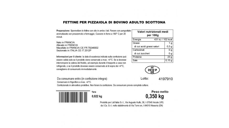 Fettine di Scottona per Pizzaiola