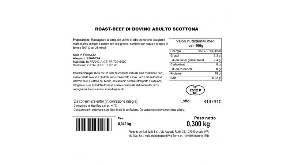 Roast Beef di Scottona a Fette