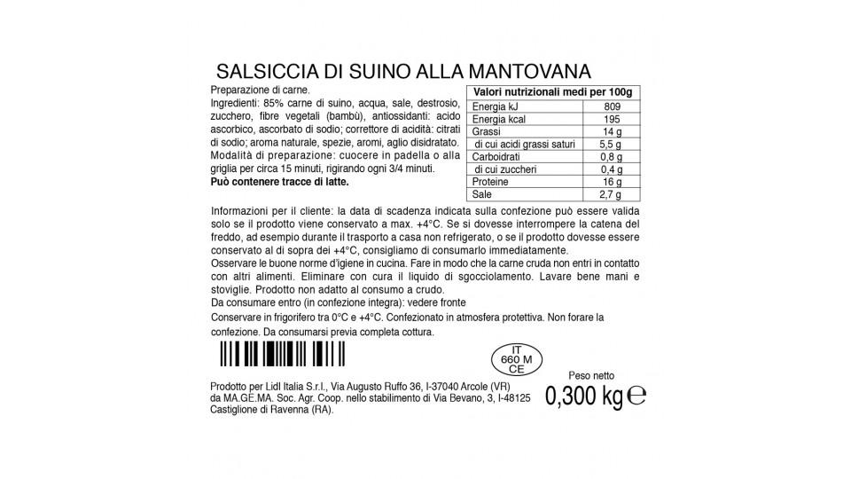 Salsiccia Aperta Tipo Mantovana