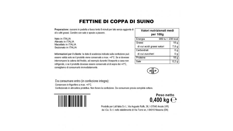 Fettine di Coppa di Suino senza Osso