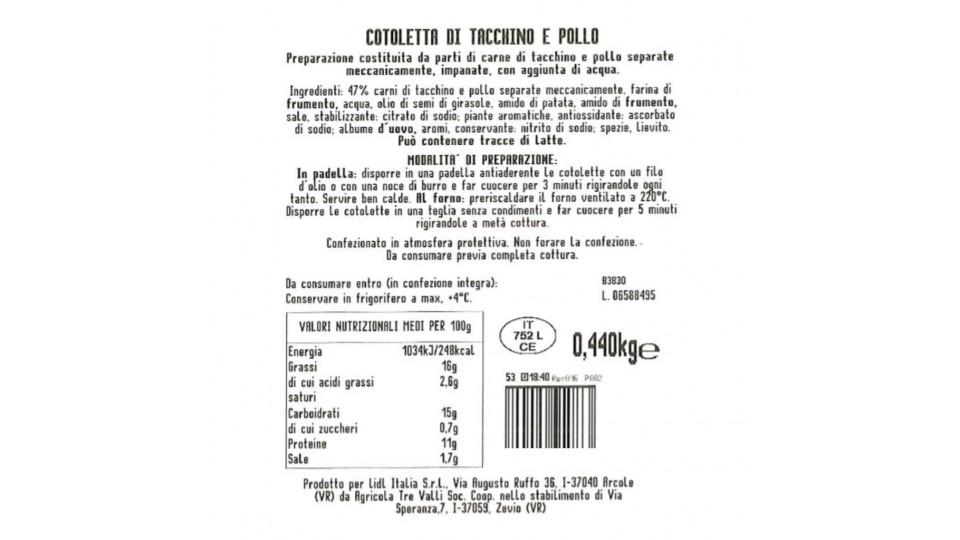 Cotoletta di Tacchino e Pollo