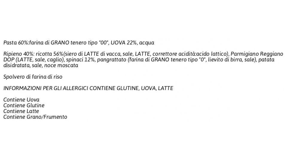 Ravioli Ricotta e Spinaci dell'Appennino Reggiano Modenese 0,250 Kg