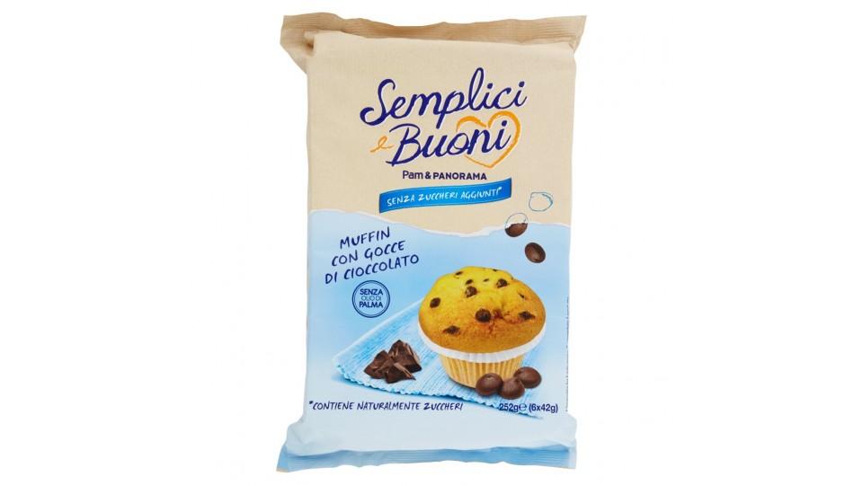 Senza Zuccheri Aggiunti Muffin con Gocce di Cioccolato