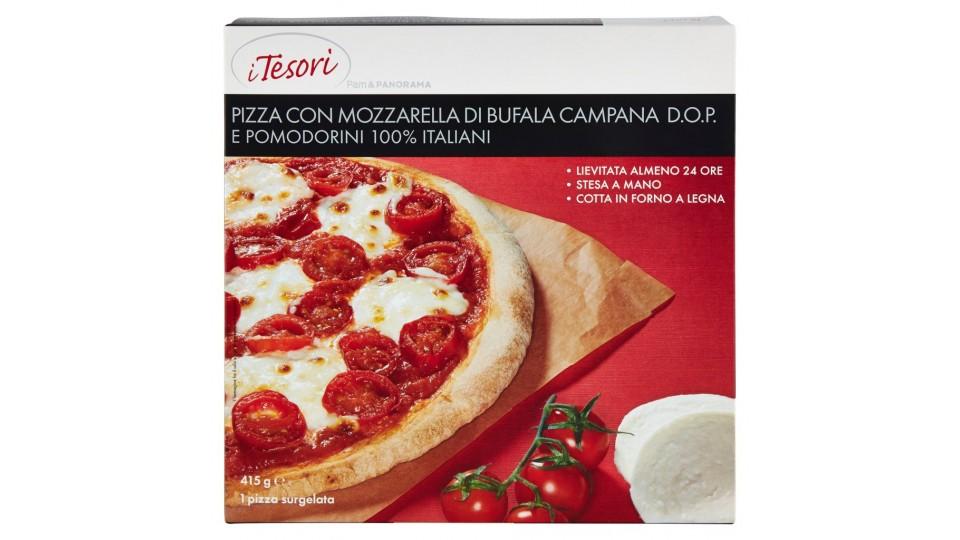 Pizza con Mozzarella di Bufala Campana D.O.P. e Pomodorini 100% Italiani Surgelata