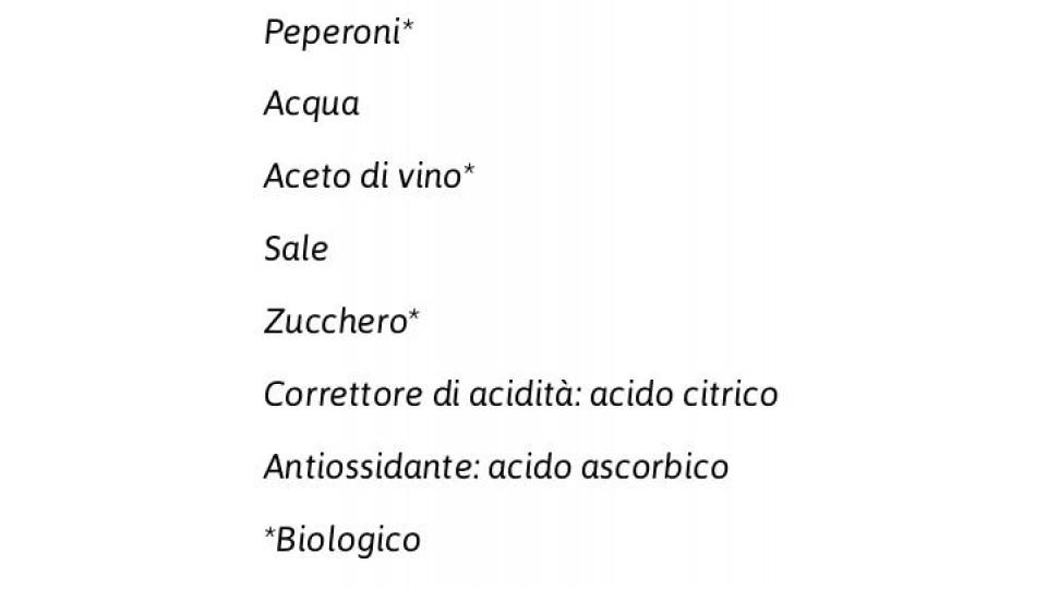 Peperoni Biologici con Aceto di Vino