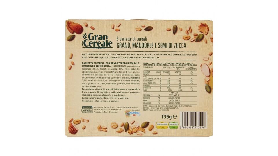 5 Barrette di Cereali Grano, Mandorle e Semi di Zucca