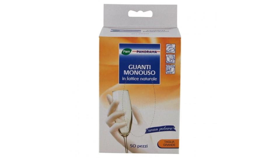 Guanti Monouso in Lattice Naturale Taglia Grande 50 Pz