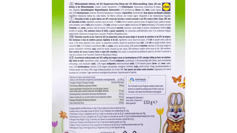 Animaletti di Peluche a Scelta con Cioccolatini (Coniglietto, Pecorella o Leone)