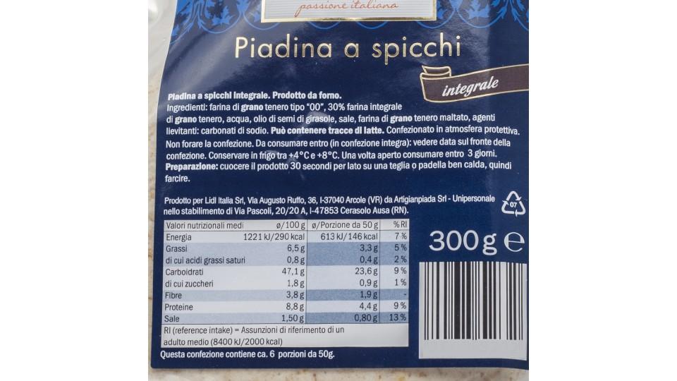 Piadina a Spicchi Integrale