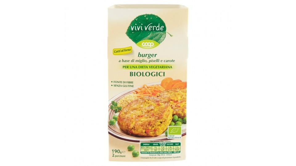 Burger a Base di Miglio, Piselli e Carote Biologici 2 x 95 g