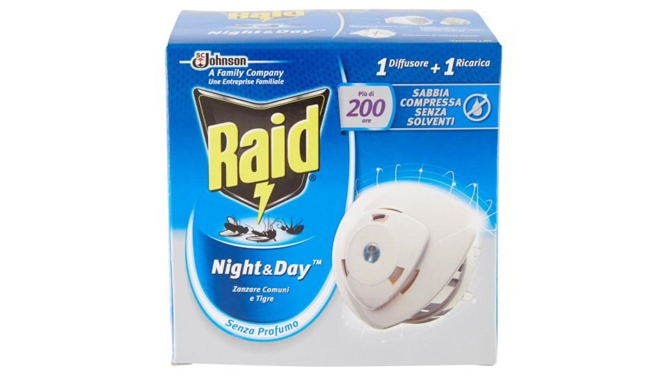 Night & Day Zanzare Comuni e Tigre 1 Diffusore + 1 Ricarica