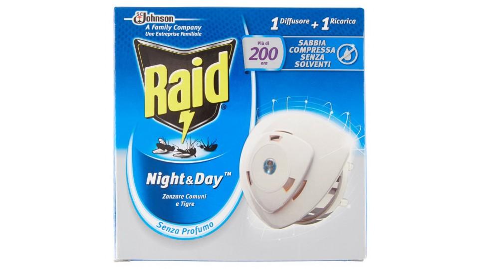 Night & Day Zanzare Comuni e Tigre 1 Diffusore + 1 Ricarica