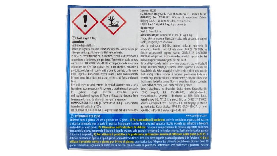 Night & Day Zanzare Comuni e Tigre senza Profumo 3 Pz
