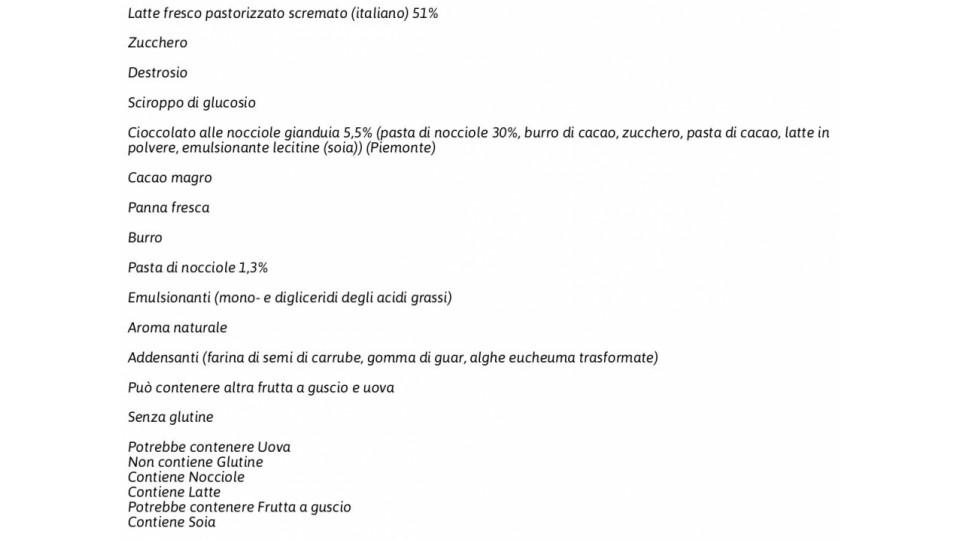 La Cremeria Regionali Gianduiotto alla Piemontese con Cioccolato alle Nocciole Gianduia