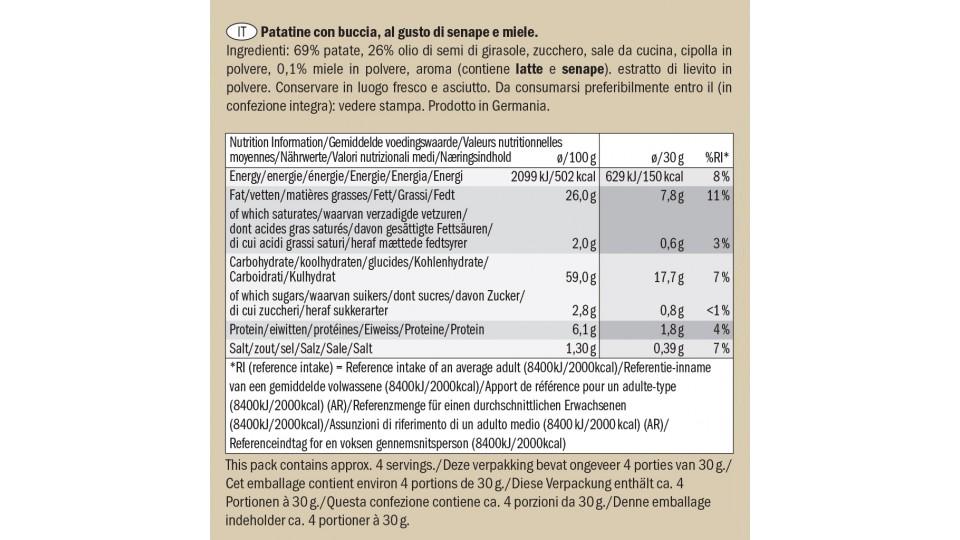 Patatine con Buccia al Gusto di Senape e Miele