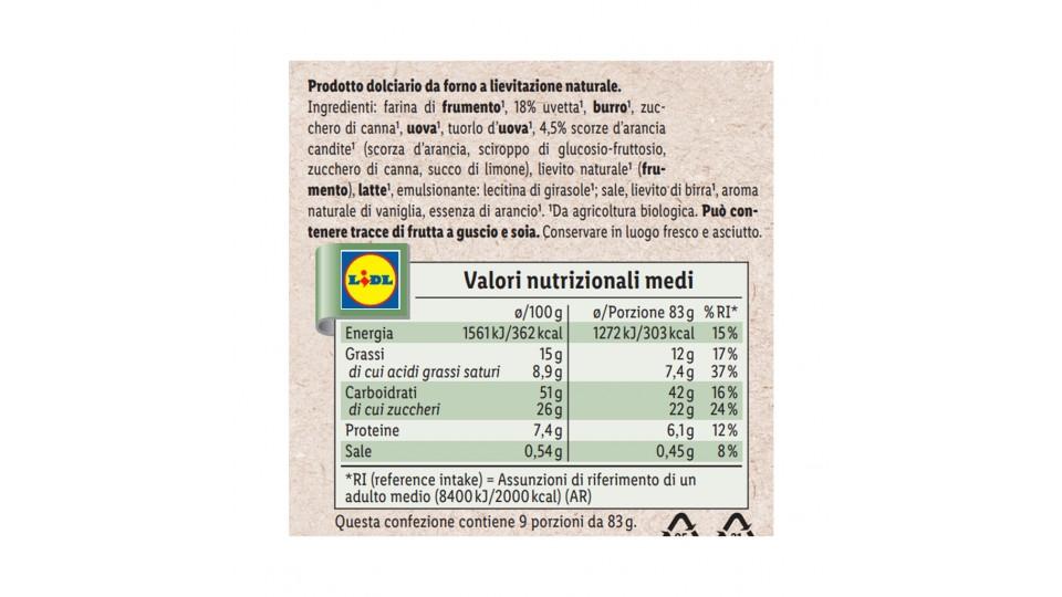 Panettone Biologico con 8% Tuorlo d'Uovo Fresco