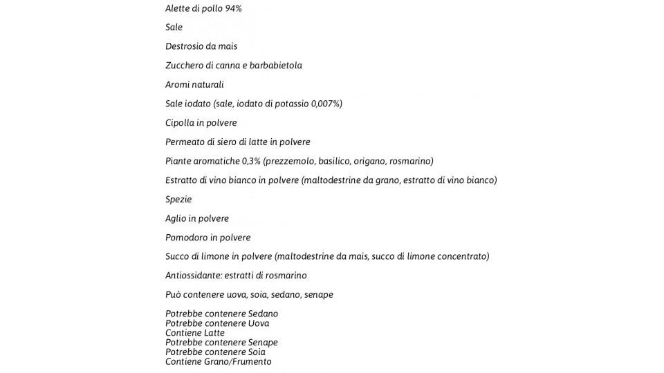 Alette Cotte di Pollo Allevato senza Uso di Antibiotici Atp 500 g Fior Fiore