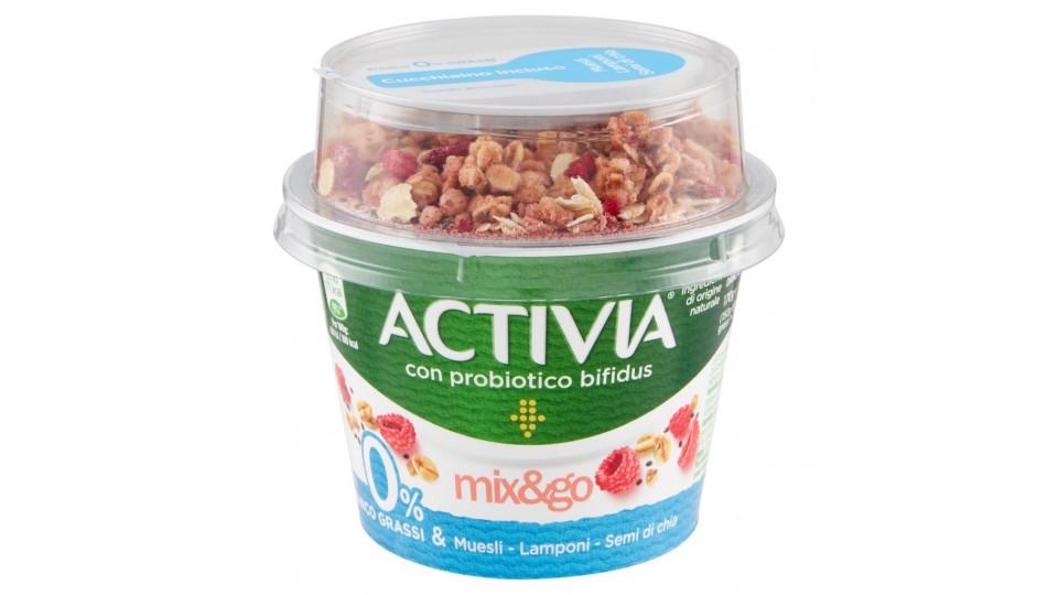 Mix&go Bianco 0% Grassi & Muesli - Lamponi - Semi di Chia