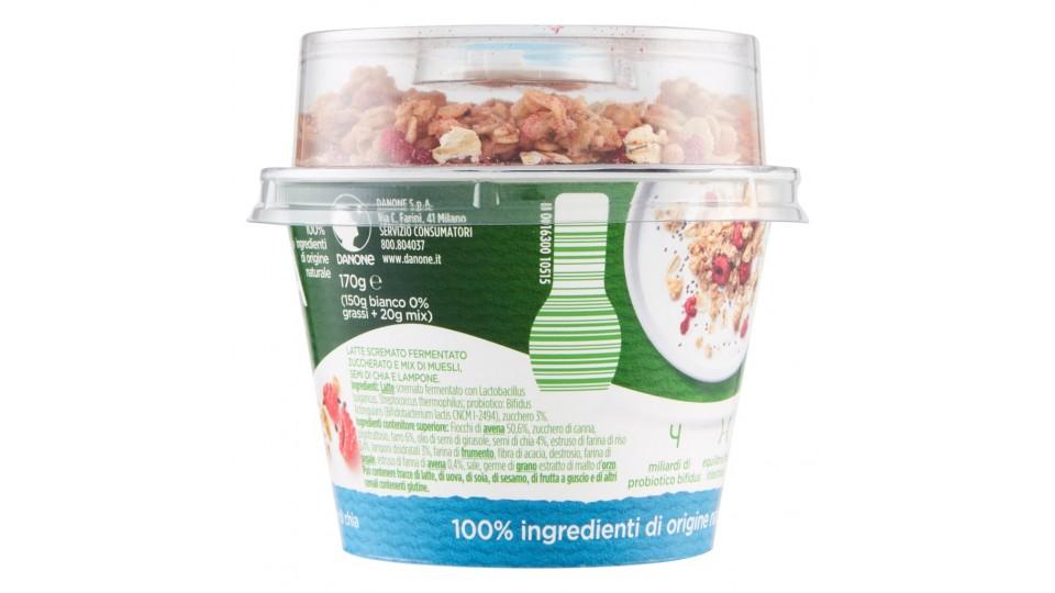 Mix&go Bianco 0% Grassi & Muesli - Lamponi - Semi di Chia