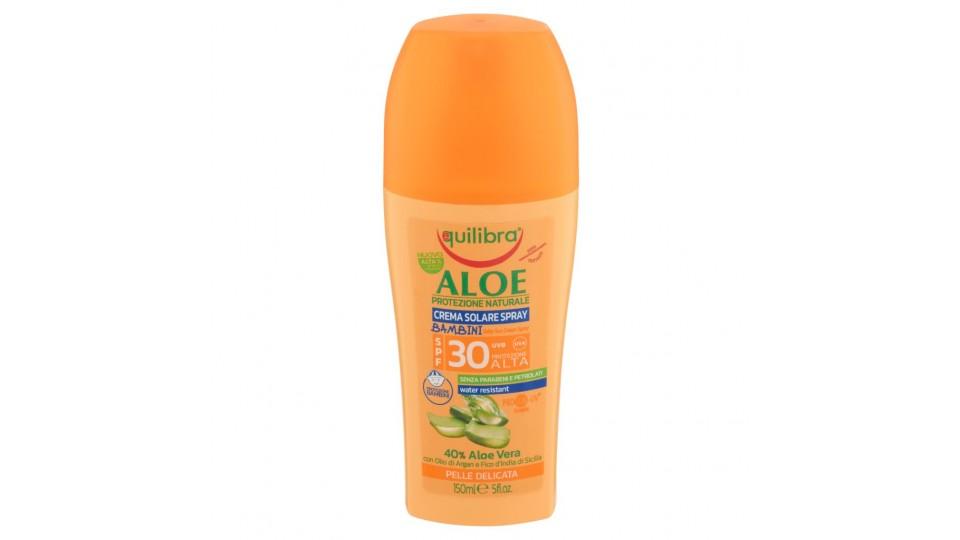 Aloe Crema Solare Spray Bambini Spf 30 Pelle Delicata