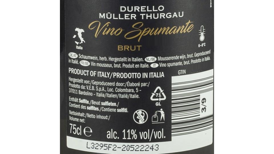 Durello Müller Thurgau Bianco Spumante, 11% Vol.